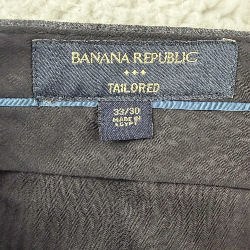 Banana Republic Dress Pants Mens 33x30 Gray Slim Fit Wool Lined Office Wear‎